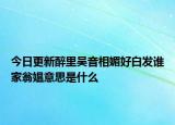 今日更新醉里吳音相媚好白發(fā)誰(shuí)家翁媼意思是什么