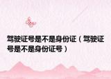 駕駛證號(hào)是不是身份證（駕駛證號(hào)是不是身份證號(hào)）
