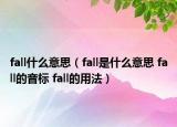 fall什么意思（fall是什么意思 fall的音標(biāo) fall的用法）