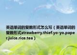 英語單詞的復數形式怎么寫（英語單詞的復數形式strawberry.thief.yo-yo.paper.juice.rice.tea）