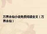 萬界永仙小說免費(fèi)閱讀全文（萬界永仙）