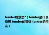tender啥意思?（tender是什么意思 tender的音標(biāo) tender的用法）