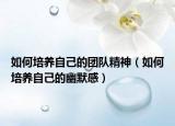如何培養(yǎng)自己的團(tuán)隊(duì)精神（如何培養(yǎng)自己的幽默感）