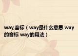 way,音標（way是什么意思 way的音標 way的用法）