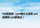 Pat的意思（pat是什么意思 pat的音標(biāo) pat的用法）