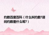 約數(shù)百度百科（什么叫約數(shù)?請問約數(shù)是什么呢?）