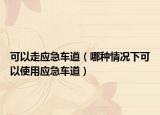 可以走應(yīng)急車道（哪種情況下可以使用應(yīng)急車道）