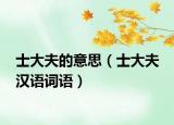 士大夫的意思（士大夫 漢語(yǔ)詞語(yǔ)）