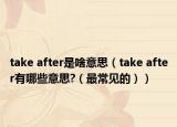 take after是啥意思（take after有哪些意思?（最常見(jiàn)的））