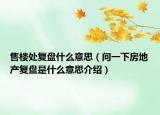 售樓處復(fù)盤什么意思（問一下房地產(chǎn)復(fù)盤是什么意思介紹）