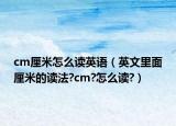 cm厘米怎么讀英語（英文里面厘米的讀法?cm?怎么讀?）