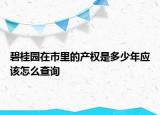 碧桂園在市里的產(chǎn)權(quán)是多少年應(yīng)該怎么查詢