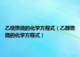 乙烷燃燒的化學(xué)方程式（乙醇燃燒的化學(xué)方程式）