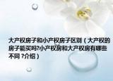 大產(chǎn)權(quán)房子和小產(chǎn)權(quán)房子區(qū)別（大產(chǎn)權(quán)的房子能買嗎?小產(chǎn)權(quán)房和大產(chǎn)權(quán)房有哪些不同 ?介紹）