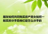 朋友如何共同購買房產(chǎn)男女如何一起買房分手后他們是怎么分手的