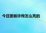 今日更新許攸怎么死的