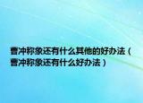 曹沖稱象還有什么其他的好辦法（曹沖稱象還有什么好辦法）