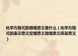 化學方程式的微觀意義是什么（化學方程式的表示意義宏觀意義微觀意義質量意義）