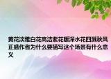 黃花淡雅白花高潔紫花暖深水花四濺秋風(fēng)正盛作者為什么要描寫這個(gè)場景有什么意義