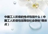中國工人階級的特點包括什么（中國工人階級包括哪些社會群體?具體點）