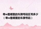 粵w是哪里的車(chē)牌號(hào)碼區(qū)號(hào)多少（粵w是哪里的車(chē)牌號(hào)碼）
