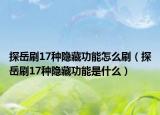 探岳刷17種隱藏功能怎么刷（探岳刷17種隱藏功能是什么）