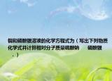 銅和硝酸銀溶液的化學方程式為（寫出下列物質(zhì)化學式并計算相對分子質(zhì)量硫酸鈉      硝酸銀      ．）