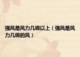 強(qiáng)風(fēng)是風(fēng)力幾級以上（強(qiáng)風(fēng)是風(fēng)力幾級的風(fēng)）