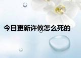 今日更新許攸怎么死的
