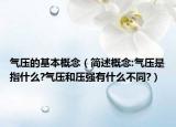 氣壓的基本概念（簡述概念:氣壓是指什么?氣壓和壓強(qiáng)有什么不同?）