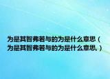 為是其智弗若與的為是什么意思（為是其智弗若與的為是什么意思,）