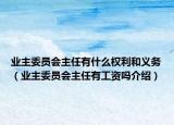 業(yè)主委員會主任有什么權(quán)利和義務(wù)（業(yè)主委員會主任有工資嗎介紹）