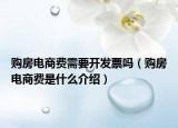 購房電商費需要開發(fā)票嗎（購房電商費是什么介紹）