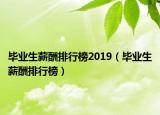 畢業(yè)生薪酬排行榜2019（畢業(yè)生薪酬排行榜）