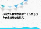 校車安全管理?xiàng)l例第二十八條（校車安全管理?xiàng)l例釋義）