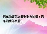 汽車油表怎么看到剩余油量（汽車油表怎么看）