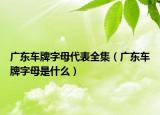 廣東車牌字母代表全集（廣東車牌字母是什么）