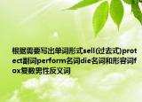 根據(jù)需要寫出單詞形式sell(過去式)protect副詞perform名詞die名詞和形容詞fox復(fù)數(shù)男性反義詞