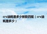 crv油耗是多少新款四驅（crv油耗是多少）