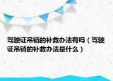 駕駛證吊銷的補(bǔ)救辦法有嗎（駕駛證吊銷的補(bǔ)救辦法是什么）