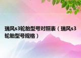 瑞風(fēng)s3輪胎型號對照表（瑞風(fēng)s3輪胎型號規(guī)格）