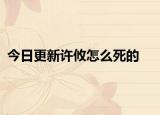 今日更新許攸怎么死的