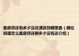查房貸還有多少?zèng)]還清該到哪里查（哪位知道怎么查房貸還剩多少?zèng)]有還介紹）