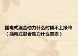 插電式混合動力什么時候不上綠牌（插電式混合動力什么意思）