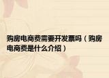 購房電商費(fèi)需要開發(fā)票嗎（購房電商費(fèi)是什么介紹）