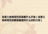 變更土地使用性質(zhì)需要什么手續(xù)（變更土地使用性質(zhì)都需要提供什么材料介紹）