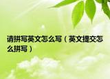 請(qǐng)拼寫英文怎么寫（英文提交怎么拼寫）