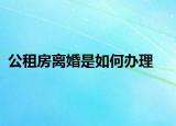 公租房離婚是如何辦理