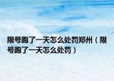 限號跑了一天怎么處罰鄭州（限號跑了一天怎么處罰）