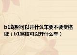 b1駕照可以開什么車要不要資格證（b1駕照可以開什么車）